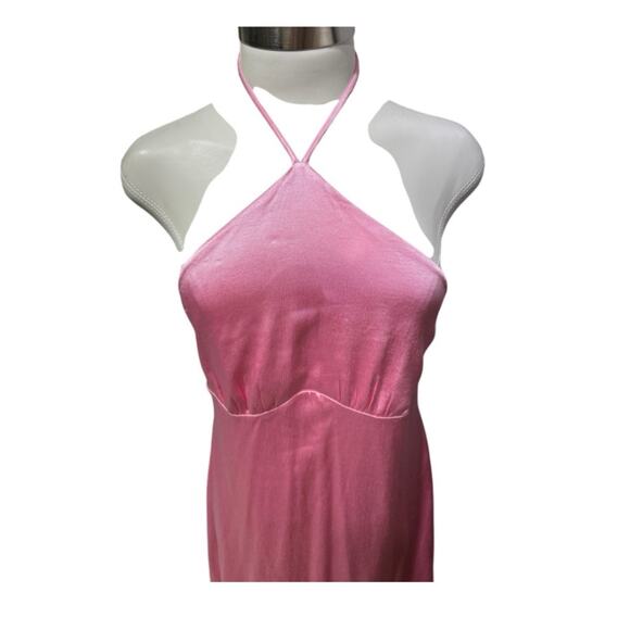 Zara Pink Satin Halter Neck Dress NWT Size L - Picture 10 of 11
